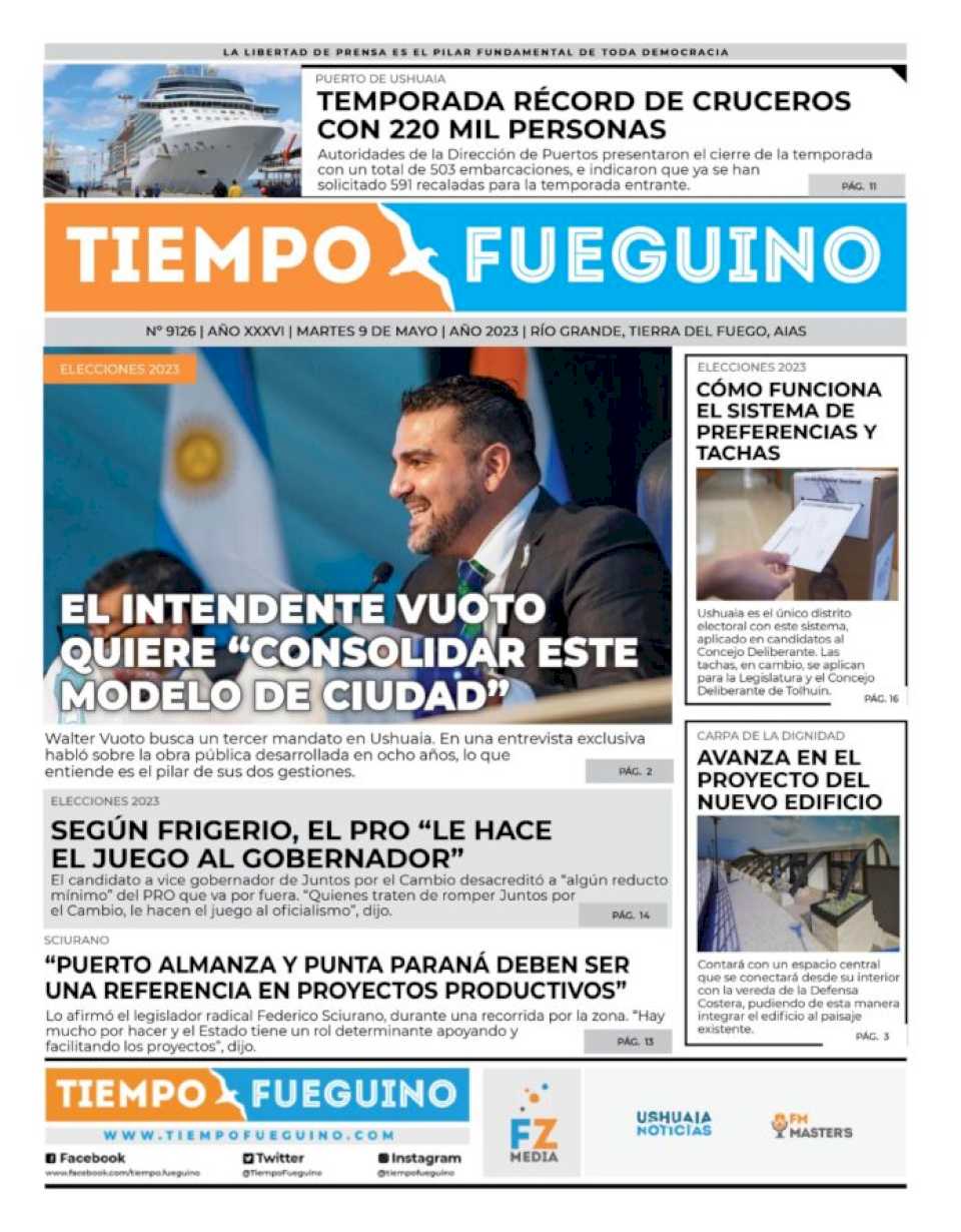 Portada del martes 9 de mayo