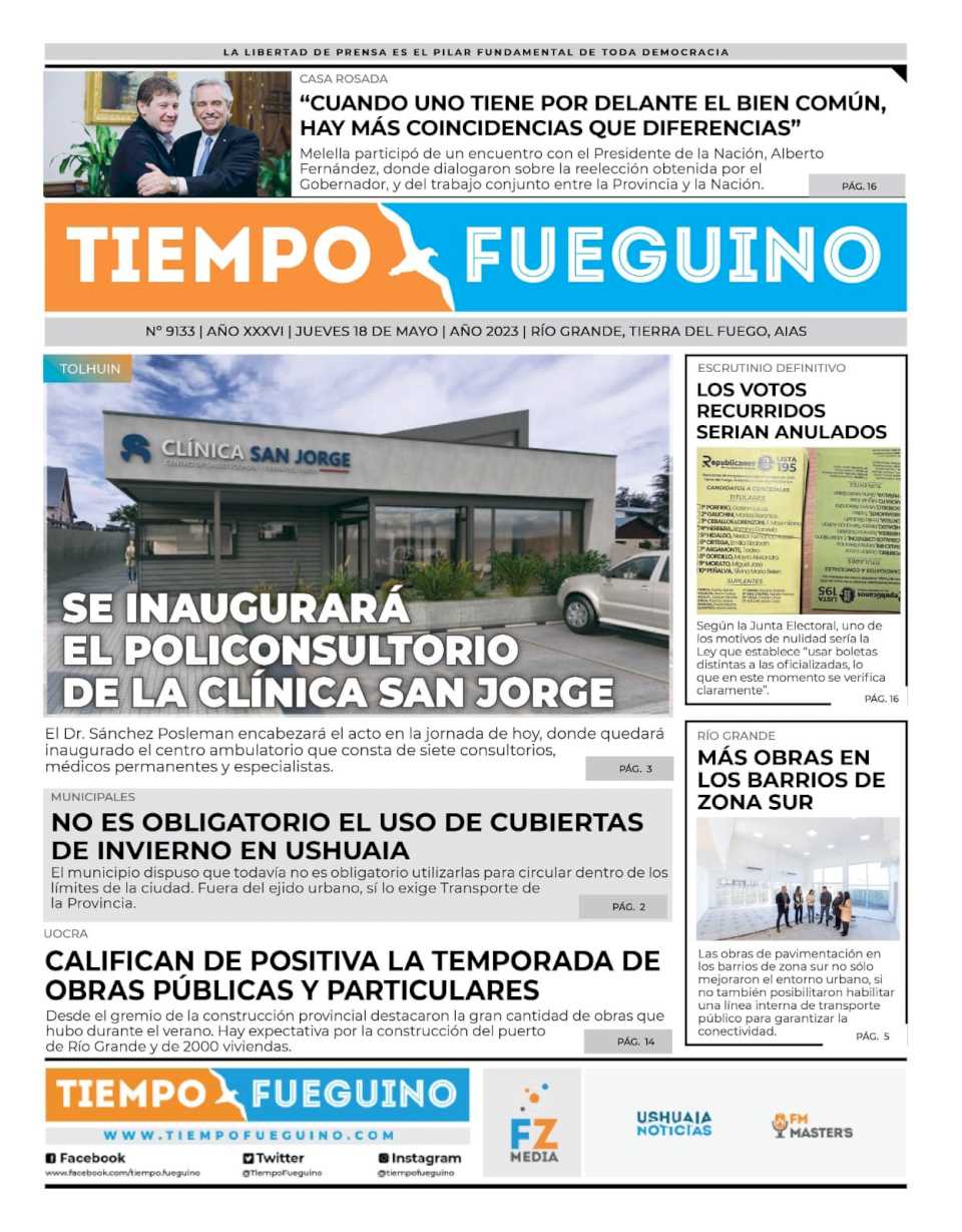 Portada del jueves 18 de mayo