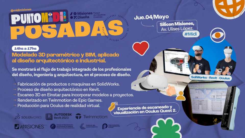 Posadas tendrá la primera charla de Modelado 3D paramétrico y BIM aplicado al diseño arquitectónico e industrial