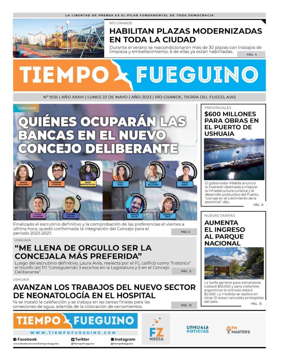 Portada del lunes 22 de mayo