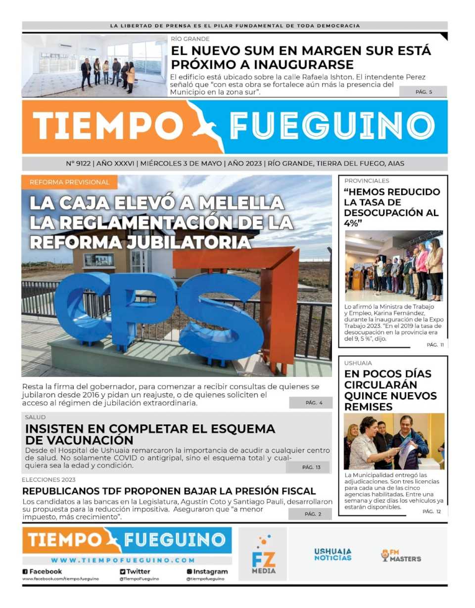 Portada del miércoles 3 de mayo