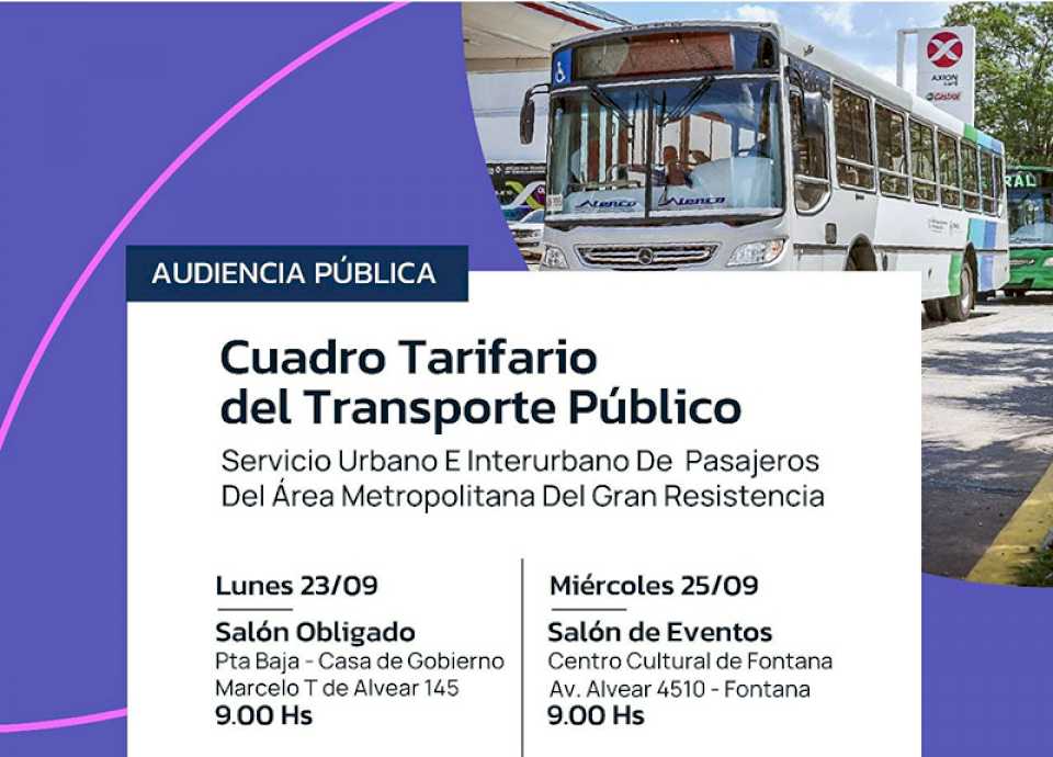 Convocan a Audiencias Públicas para la determinar el nuevo cuadro tarifario del transporte público