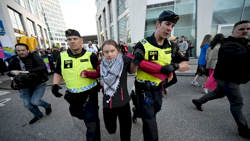 Arrestan a Greta Thunberg tras participar de protesta contra la guerra en Gaza