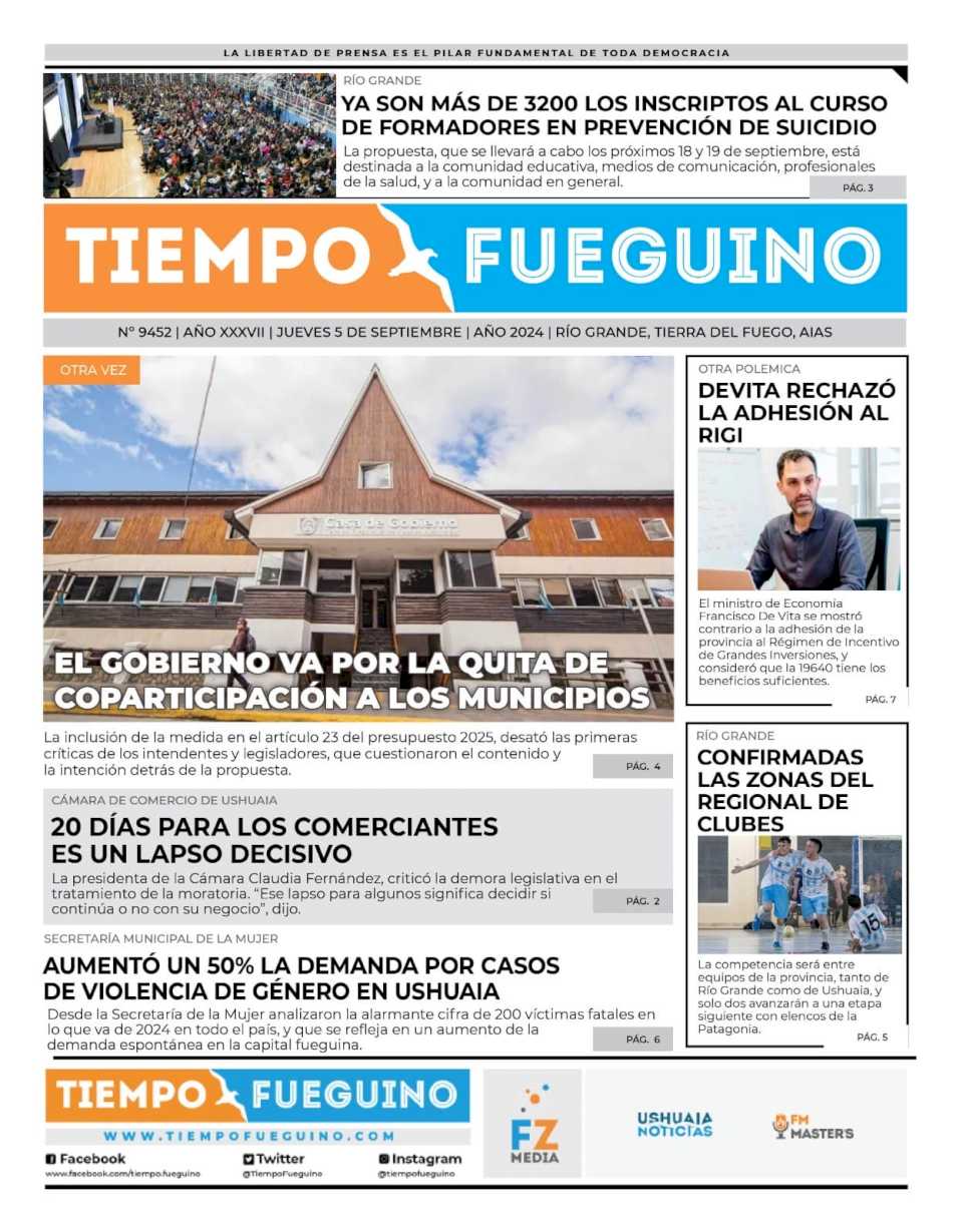 Portada del jueves 5 de septiembre