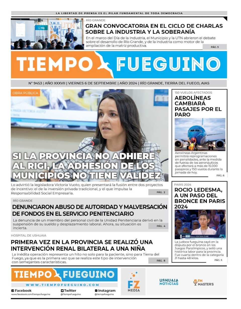 Portada del viernes 6 de septiembre