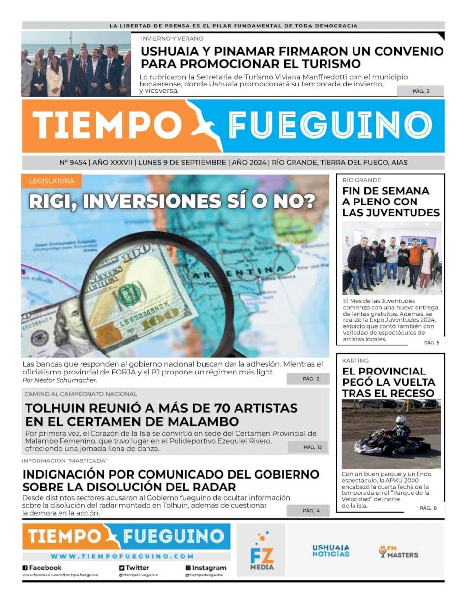 Portada del lunes 9 de septiembre