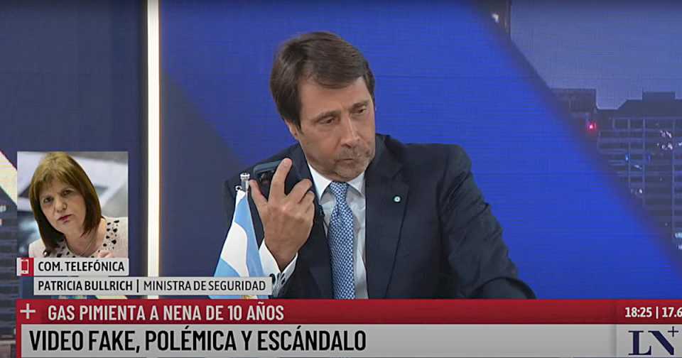 Una nena en una marcha violenta, la policía que le tira gases y un fuerte cruce al aire entre Eduardo Feinmann y Patricia Bullrich