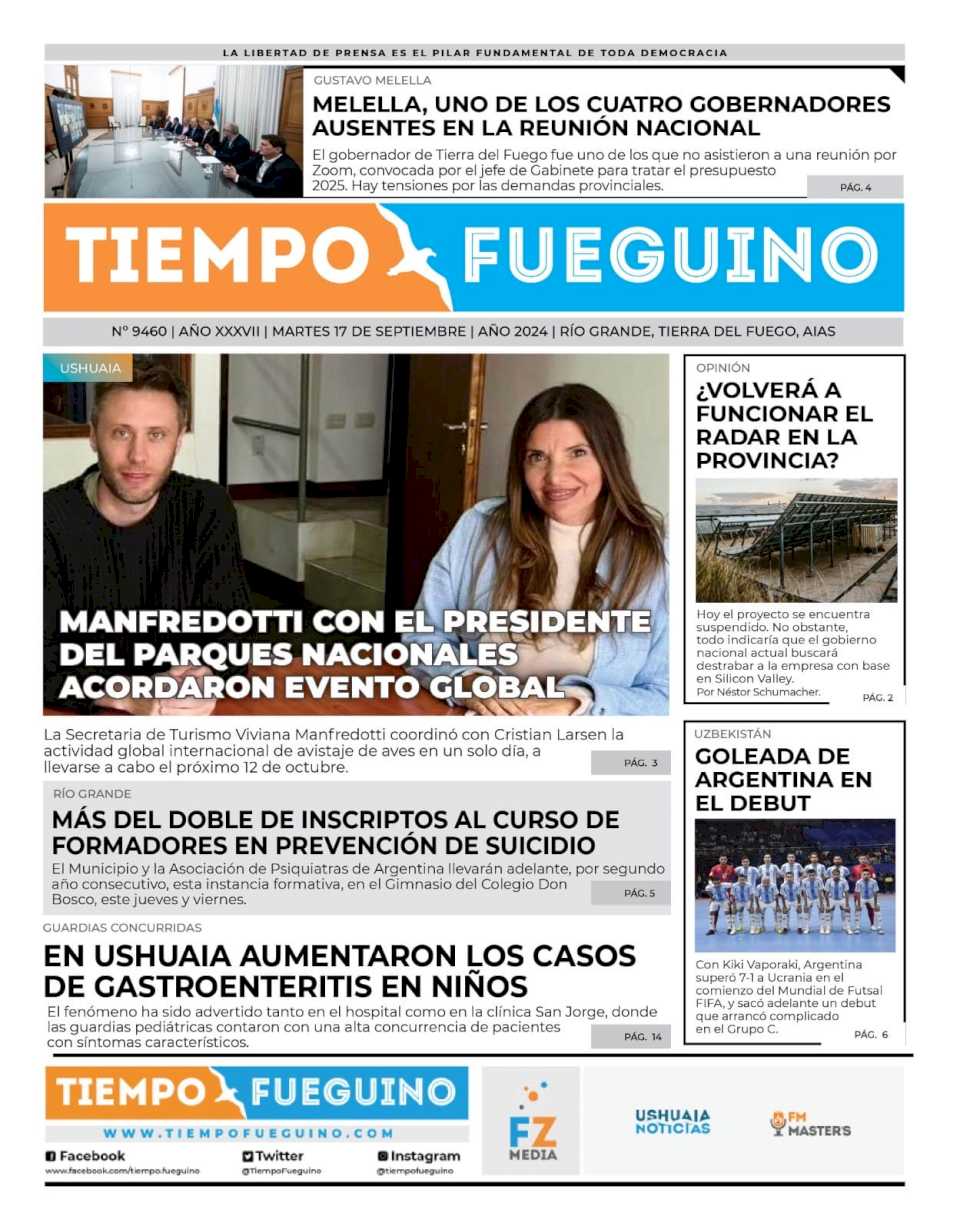 Portada del martes 17 de septiembre