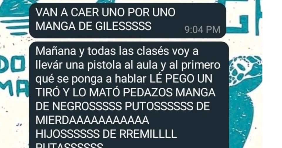 Revuelo por una amenaza de muerte en un chat de alumnos de la Universidad de La Matanza: «Les pego un tiro y los mato»