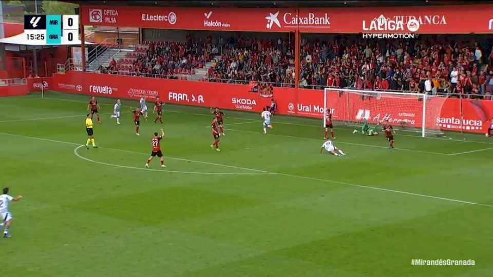 0-1 del Granada en el CD Mirandés 0 – 1 Granada CF en la jornada 8 de LaLiga Hypermotion