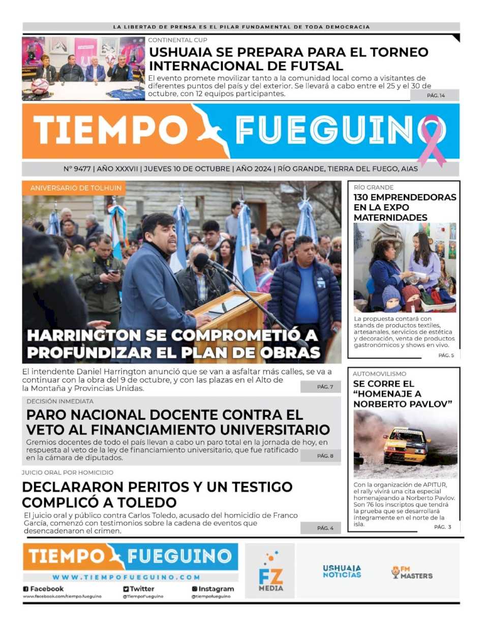 Portada del jueves 10 de octubre