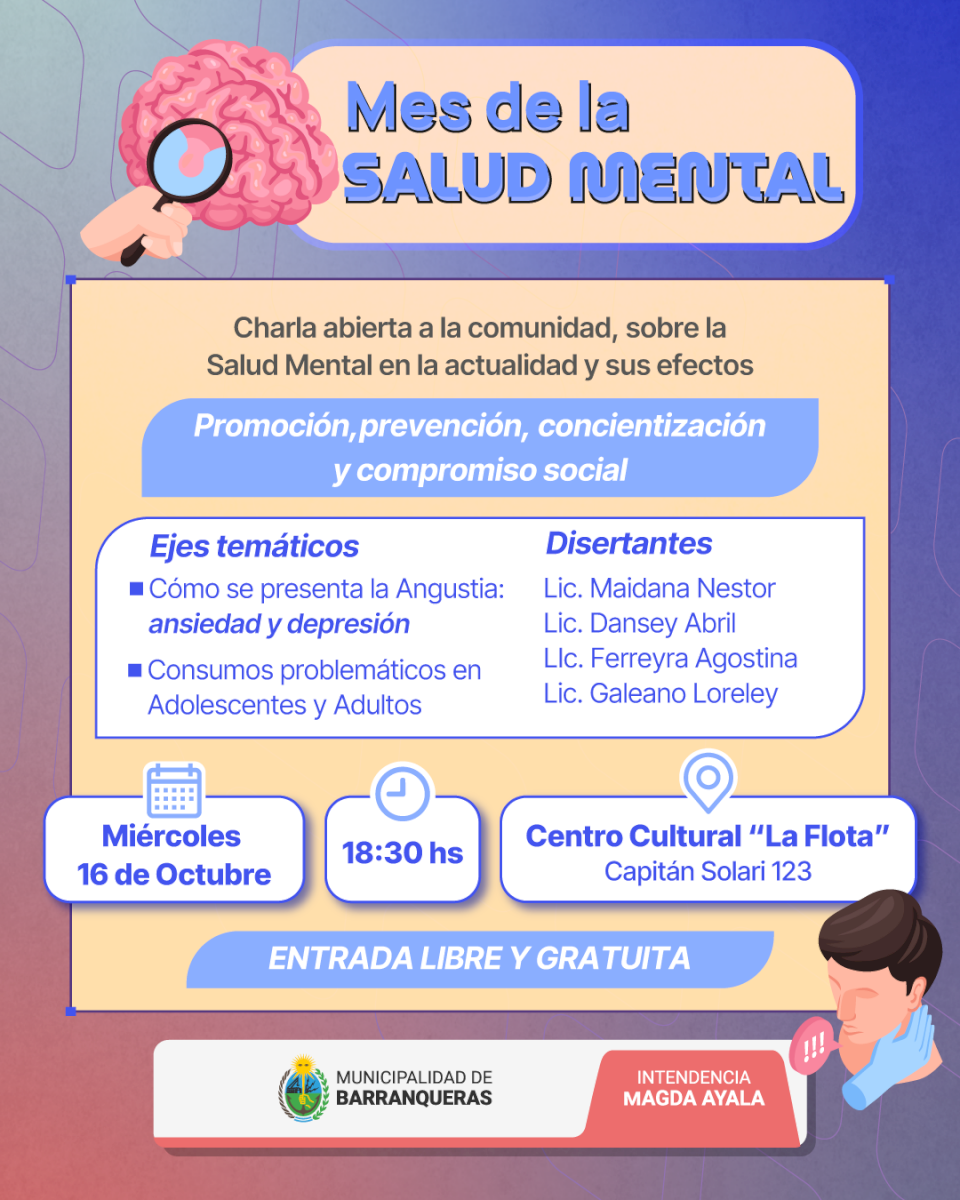 Invitan a una charla sobre Salud Mental en Barranqueras