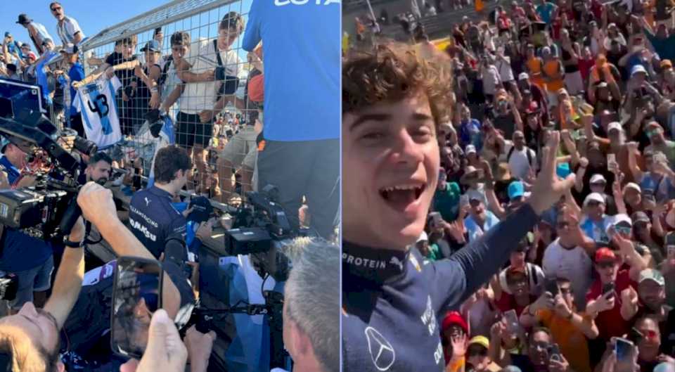 VIDEO. Furor por Franco Colapinto en la F1: se colgó del alambrado para festejar con los hinchas