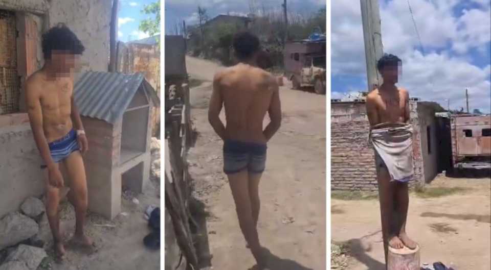 Justicia por mano propia: desnudó a un ladrón y lo ató a un poste en un barrio de Salta