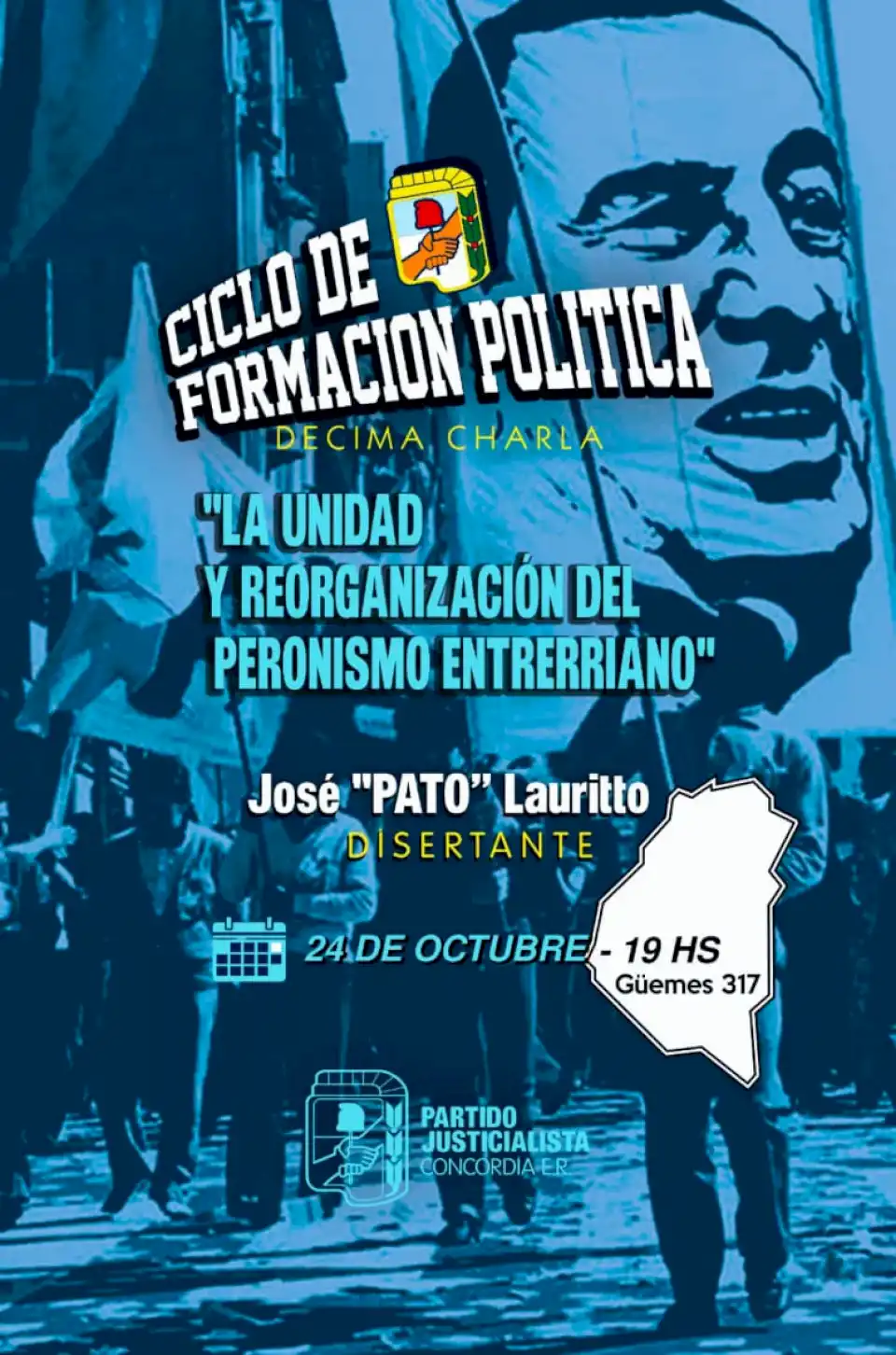 El intendente de Concepción del Uruguay, Laurito vuelve a Concordia a disertar sobre «La reorganización del Peronismo Entrerriano»