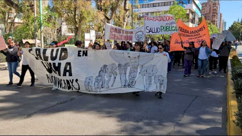 Autoconvocados del sector de Salud de ATE macharon contra el acuerdo por la pauta salarial