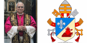 el-vaticano-presento-el-escudo-y-el-lema-del-papa-leon-xiv:-“en-cristo,-somos-uno”